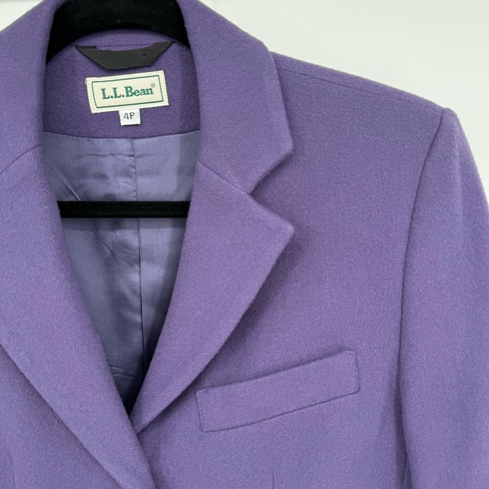L.L.Bean Wool Cashmere Blazer 4P Career Office Jacket Made In USA Petite Vintage - Picture 4 of 13